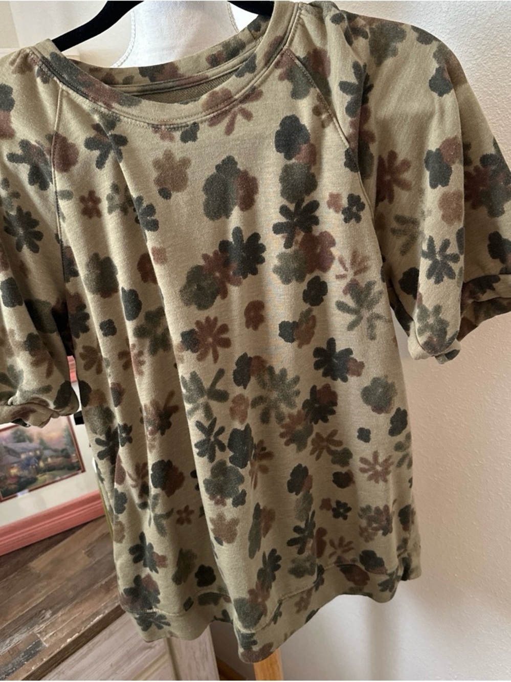 Sonoma Olive Floral Sweatshirt Tee - Green & Brown